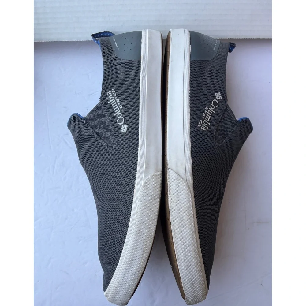 Columbia Bahama Vent PFG Mens Gray‎ and Blue Mesh Slip On Boat Loafer Shoes 13